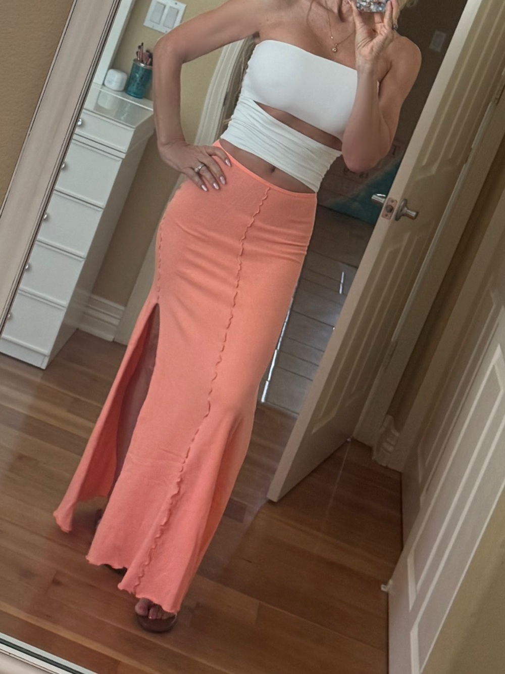 Indah Coral 🪸 Maxi Skirt with Slit sides